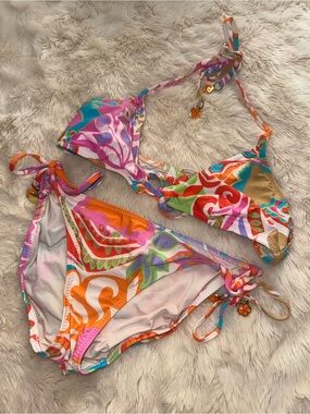 Trinaturk colorful printed bikini set 🌺🍊✨